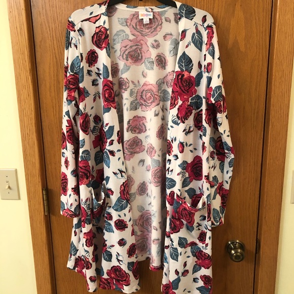 Lularoe Rose Patterned Caroline Cardigan